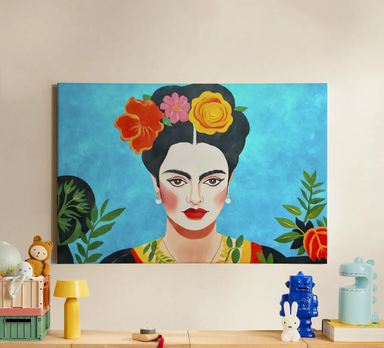 Blooms of Resilience Portrait of Artistic Courage canvas with Floater frame by Andrea Haase Modern Home