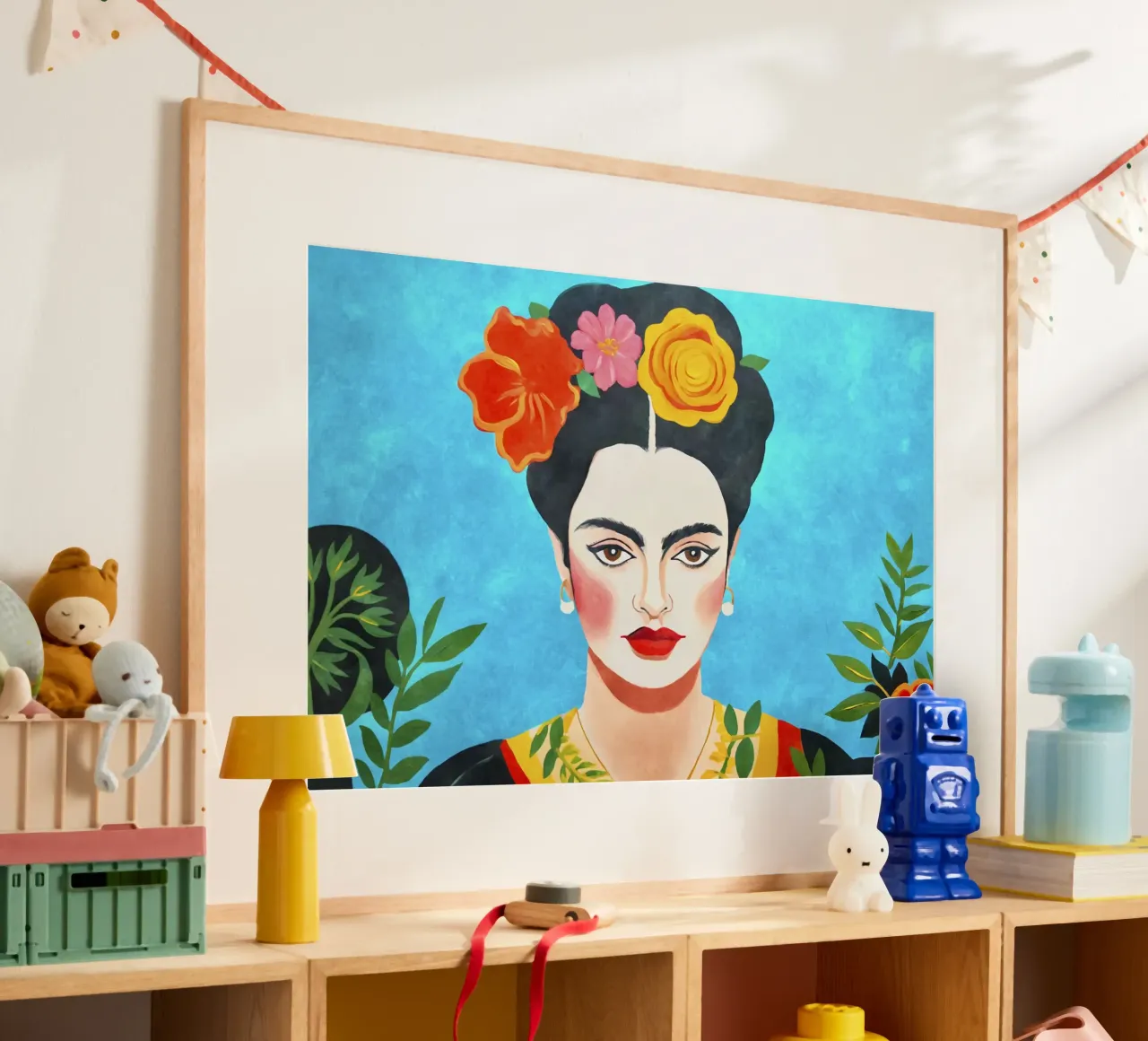 I fiori della resilienza Ritratto del coraggio artistico poster con telaio in legno da Andrea Haase Modern Home
