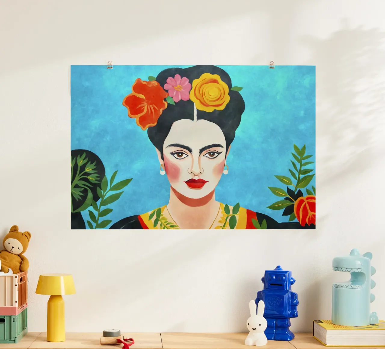 I fiori della resilienza Ritratto del coraggio artistico poster con telaio in legno da Andrea Haase Modern Home
