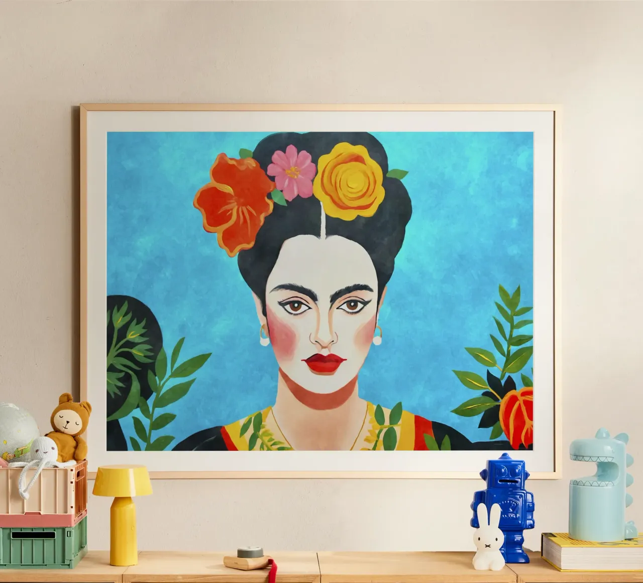 I fiori della resilienza Ritratto del coraggio artistico poster con telaio in legno da Andrea Haase Modern Home