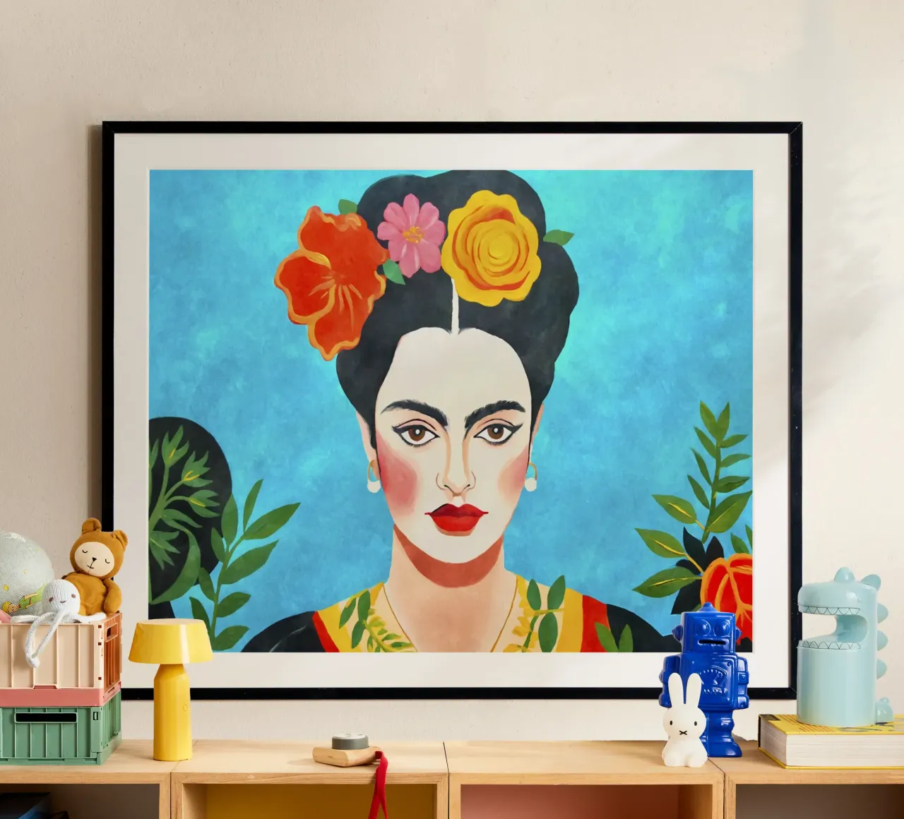 I fiori della resilienza Ritratto del coraggio artistico poster con telaio in legno da Andrea Haase Modern Home