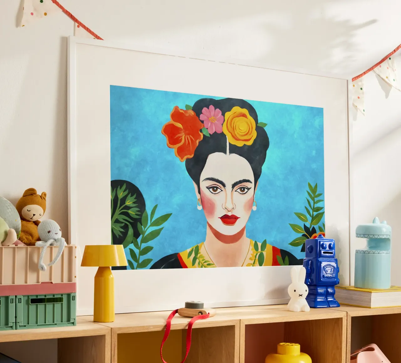 I fiori della resilienza Ritratto del coraggio artistico poster con telaio in legno da Andrea Haase Modern Home