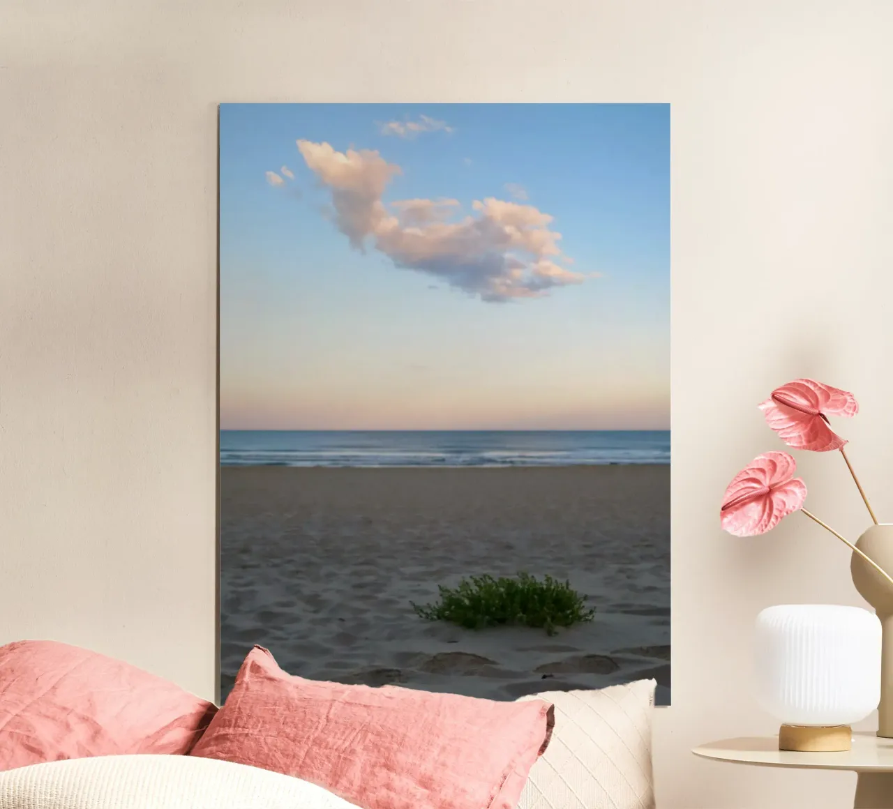 Nuvola rosa poster con telaio in alluminio da Kreativernetzt