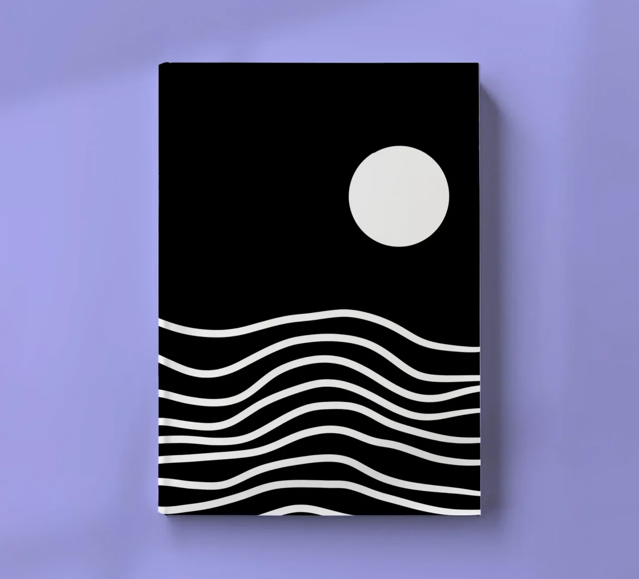 White Line Black Background notebook by MODERN NUANCE