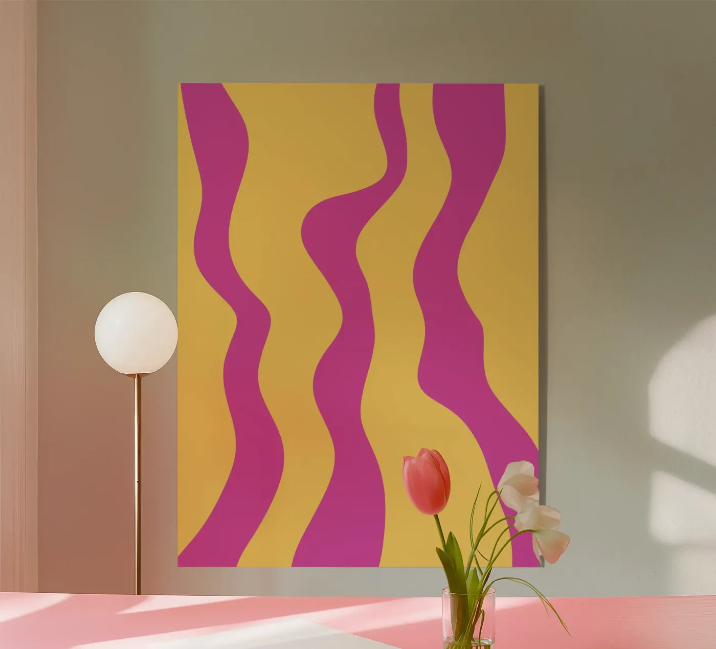 Minimalist Yellow And Purple acrylic glass by MODERN NUANCE