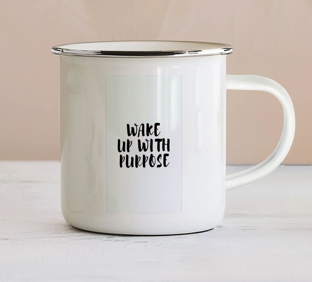 Wake Up tazza in smalto da typed