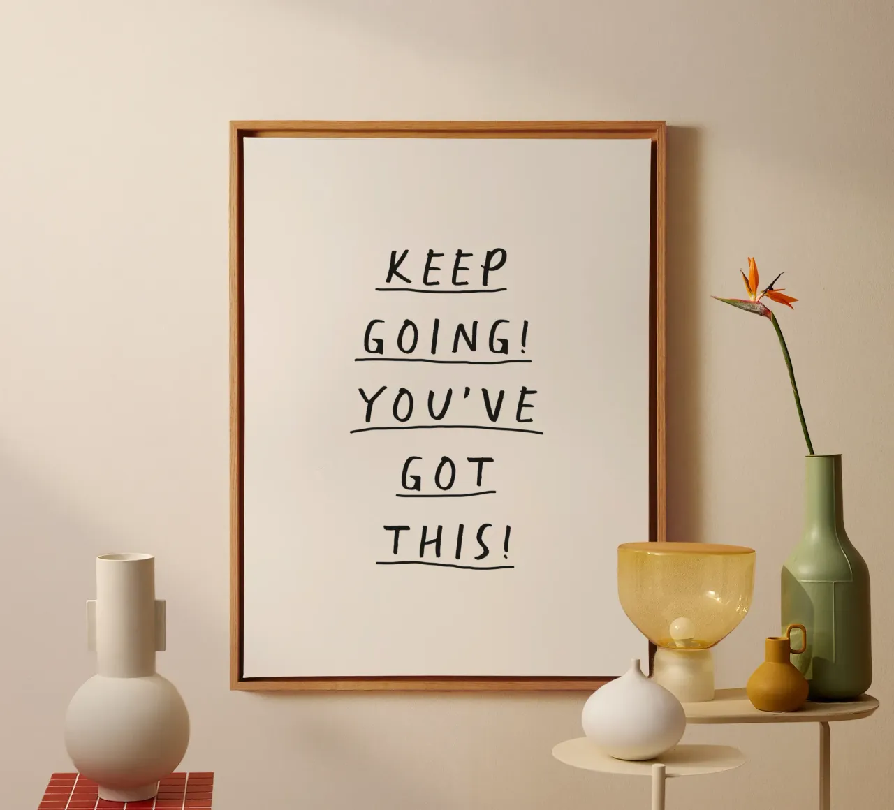 Keep Going You've Got This Uplifting Tipografia scritta a mano tela con Cornice a cassetta da THE MOTIVATED TYPE