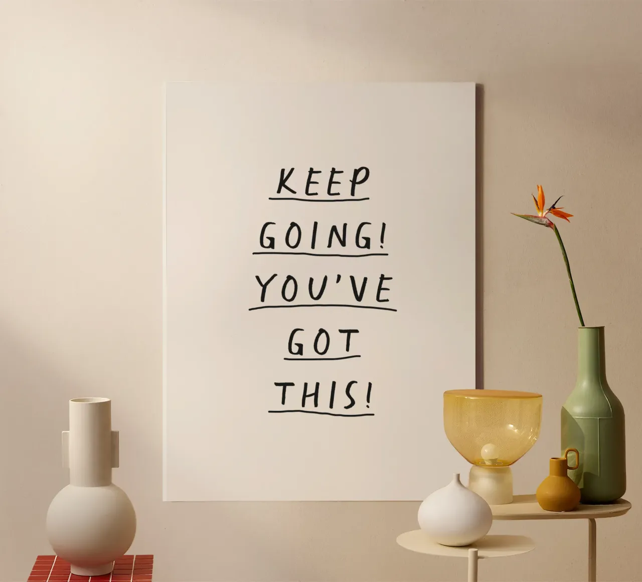 Keep Going You've Got This Uplifting Tipografia scritta a mano tela con Cornice a cassetta da THE MOTIVATED TYPE
