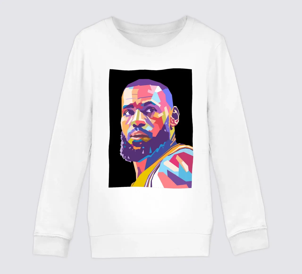 Lebron James Pop-Art-Porträt Kinder Sweatshirt von Hantamrata
