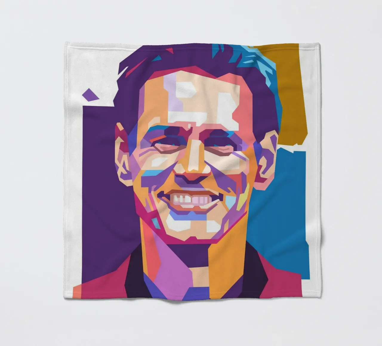 Ritratto pop art di Jim Carrey coperta in pile da Hantamrata