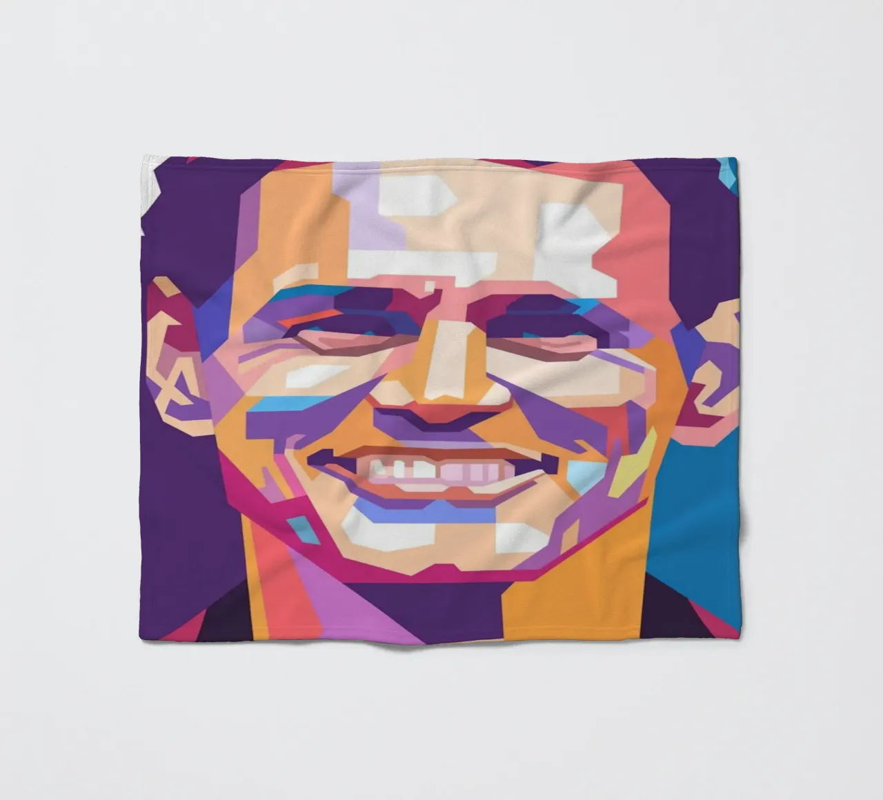 Ritratto pop art di Jim Carrey coperta in pile da Hantamrata