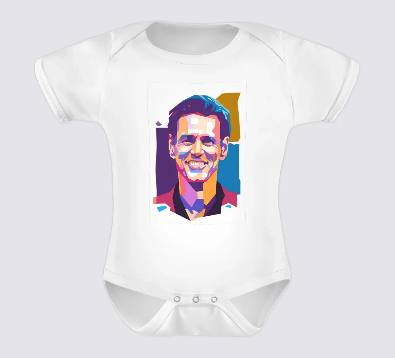 Jim Carrey Pop-Art-Porträt Kurzarm Babybody von Hantamrata