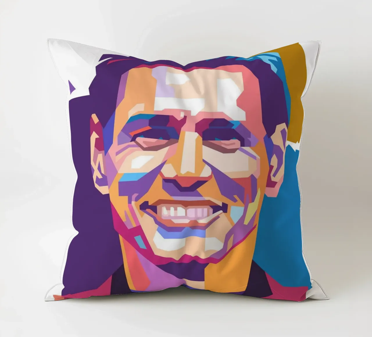 Ritratto pop art di Jim Carrey cuscino da Hantamrata