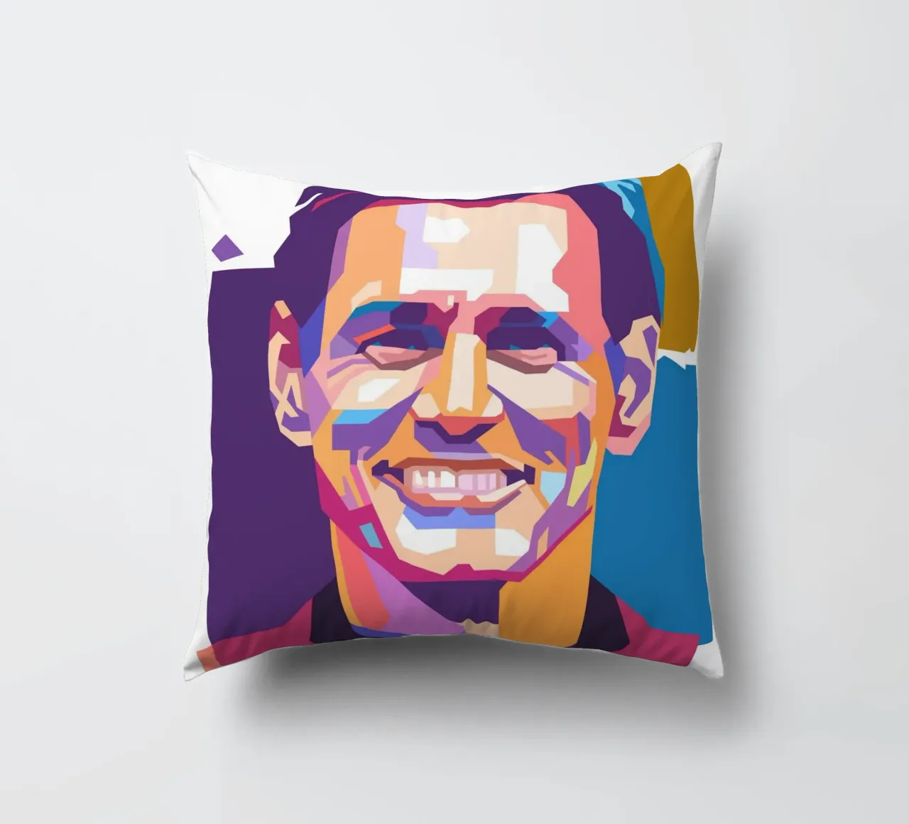 Ritratto pop art di Jim Carrey cuscino da Hantamrata