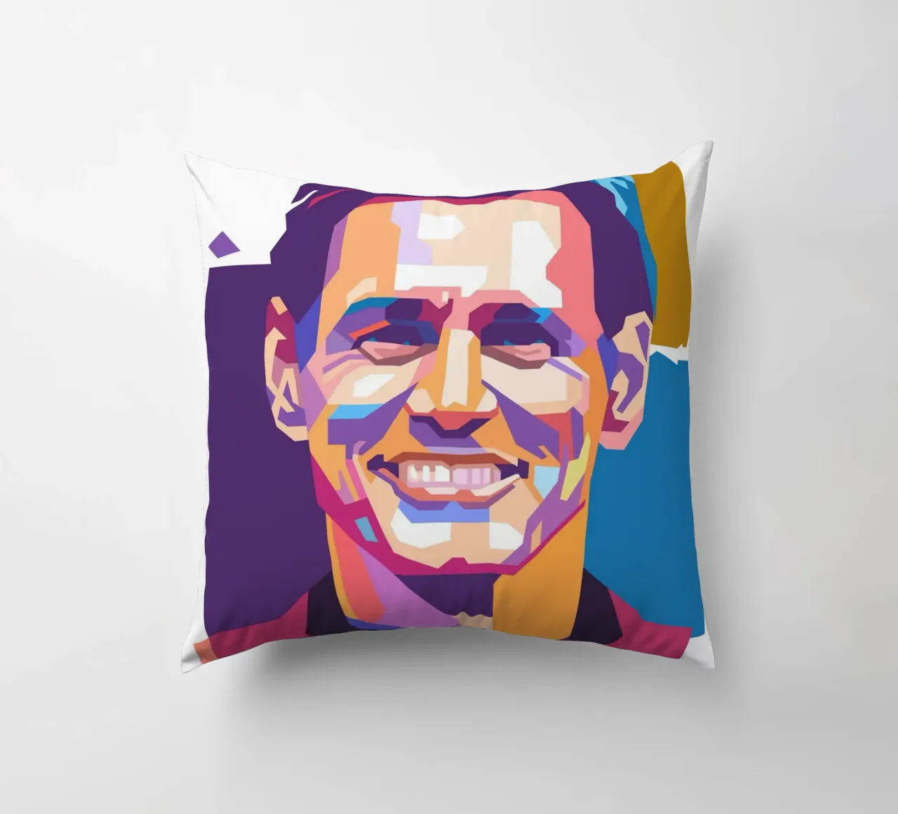 Ritratto pop art di Jim Carrey cuscino da Hantamrata