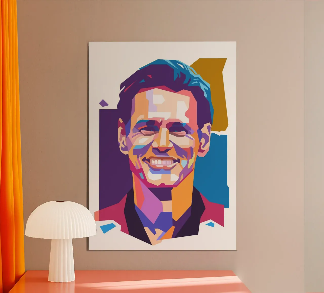 Ritratto pop art di Jim Carrey alluminio dibond da Hantamrata