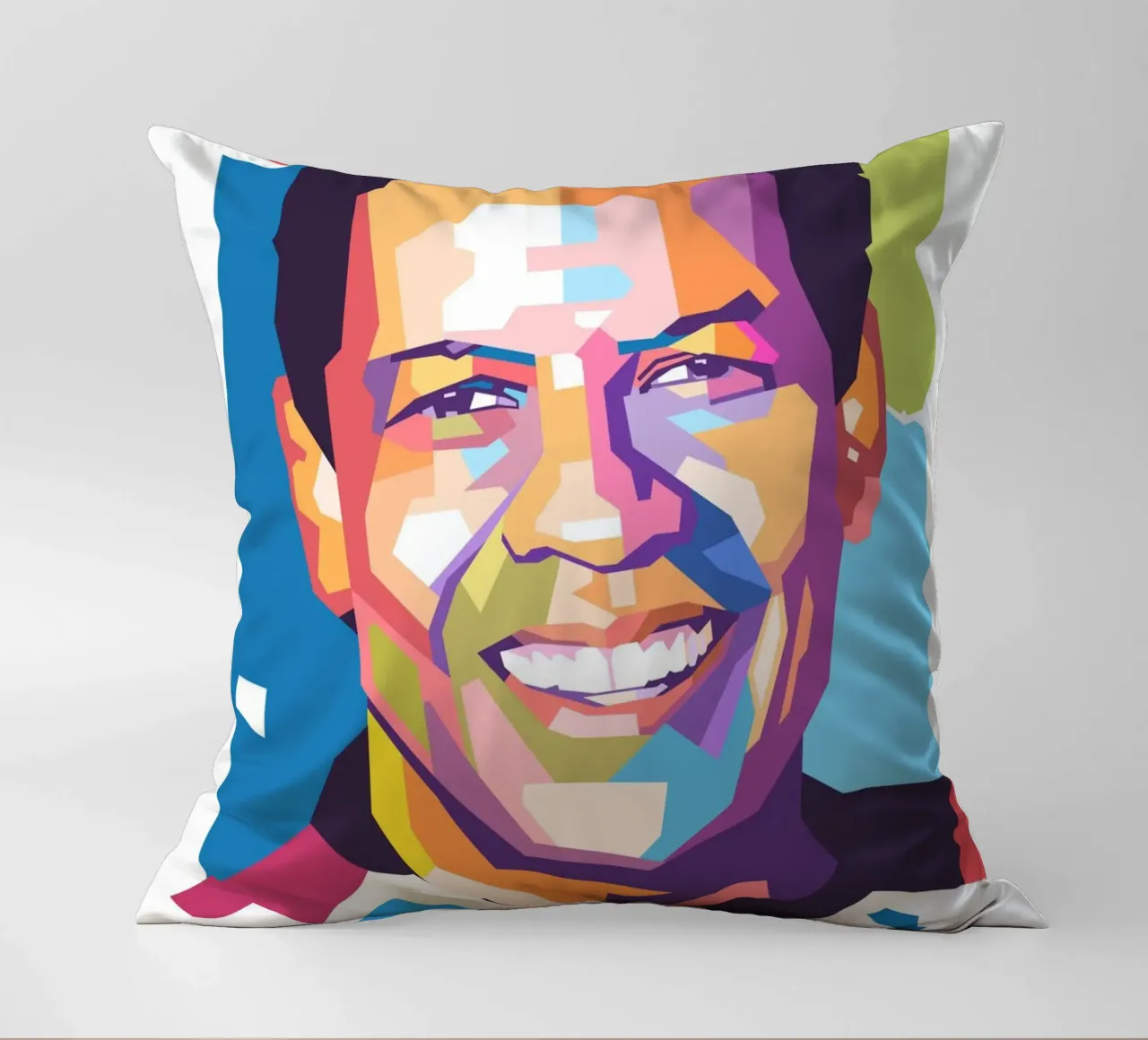 Ritratto pop art di Danzel Washington cuscino da Hantamrata