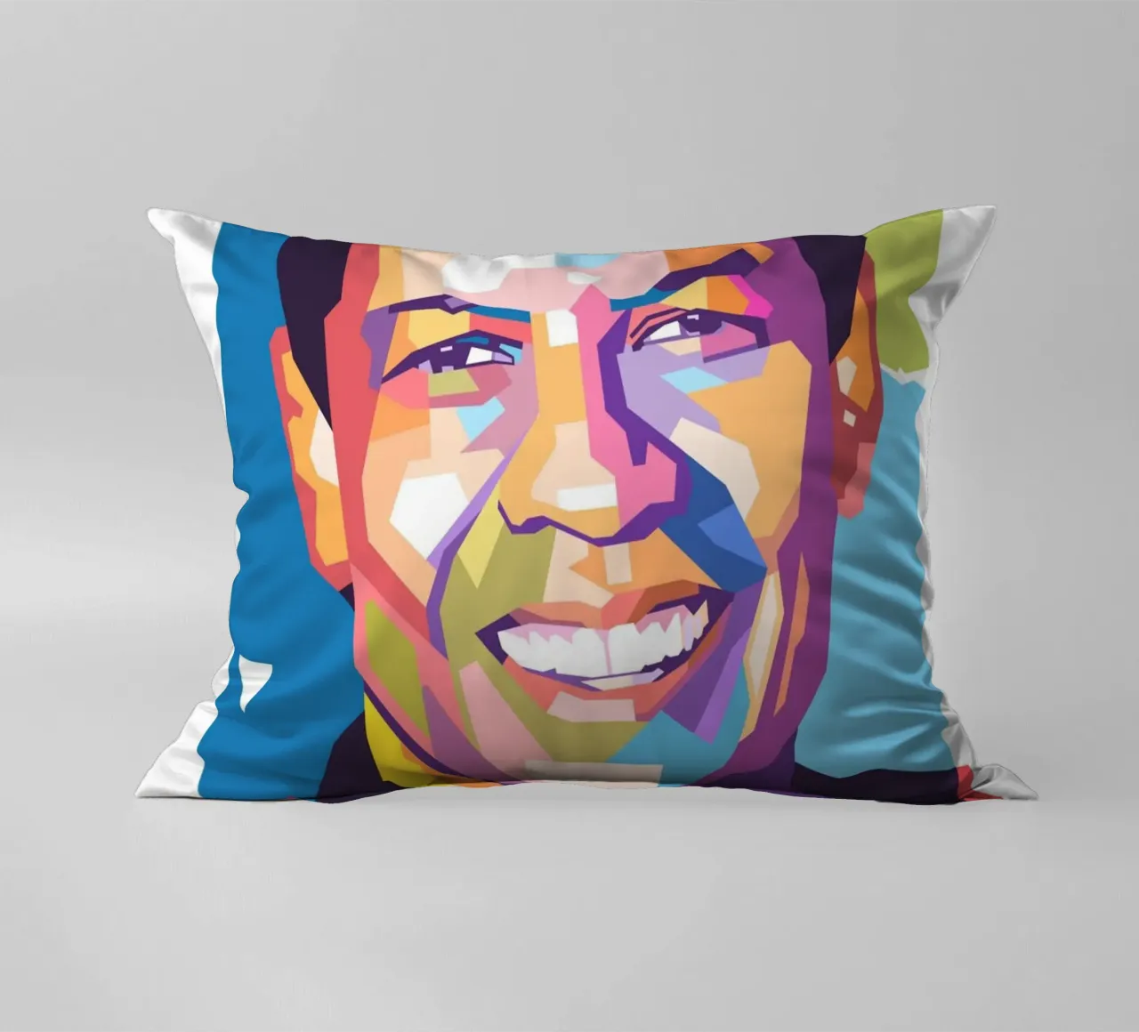 Ritratto pop art di Danzel Washington cuscino da Hantamrata