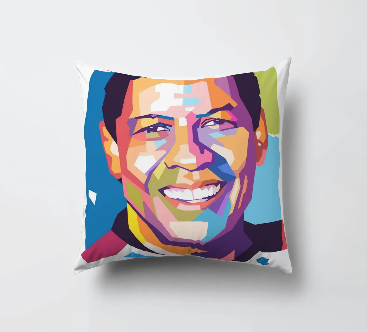 Ritratto pop art di Danzel Washington cuscino da Hantamrata