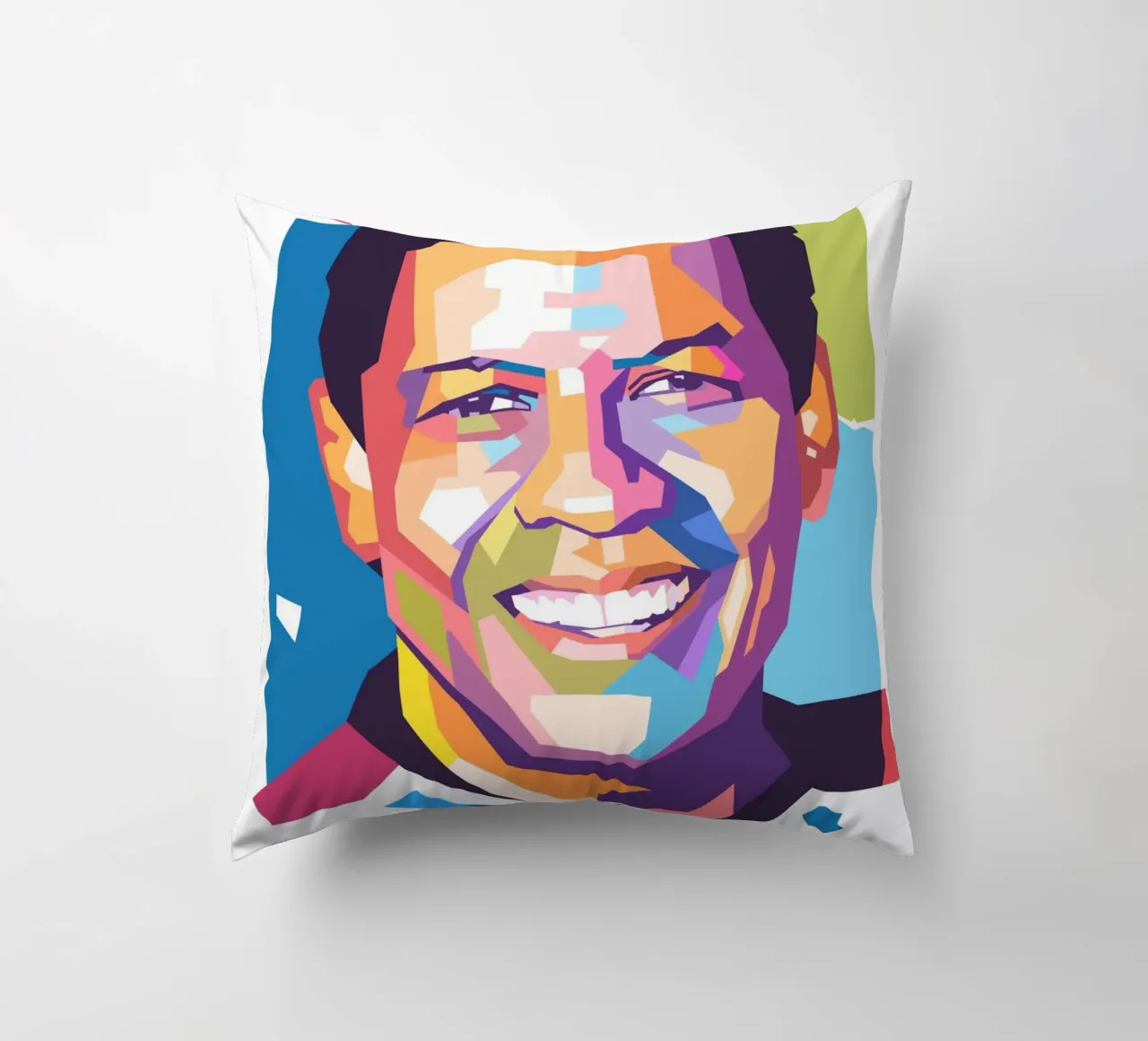 Ritratto pop art di Danzel Washington cuscino da Hantamrata