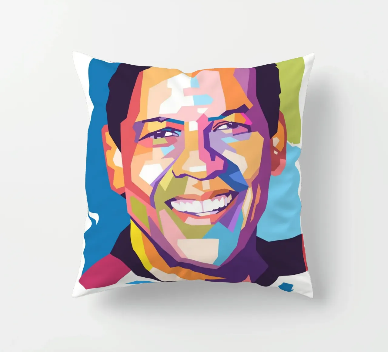 Ritratto pop art di Danzel Washington cuscino da Hantamrata