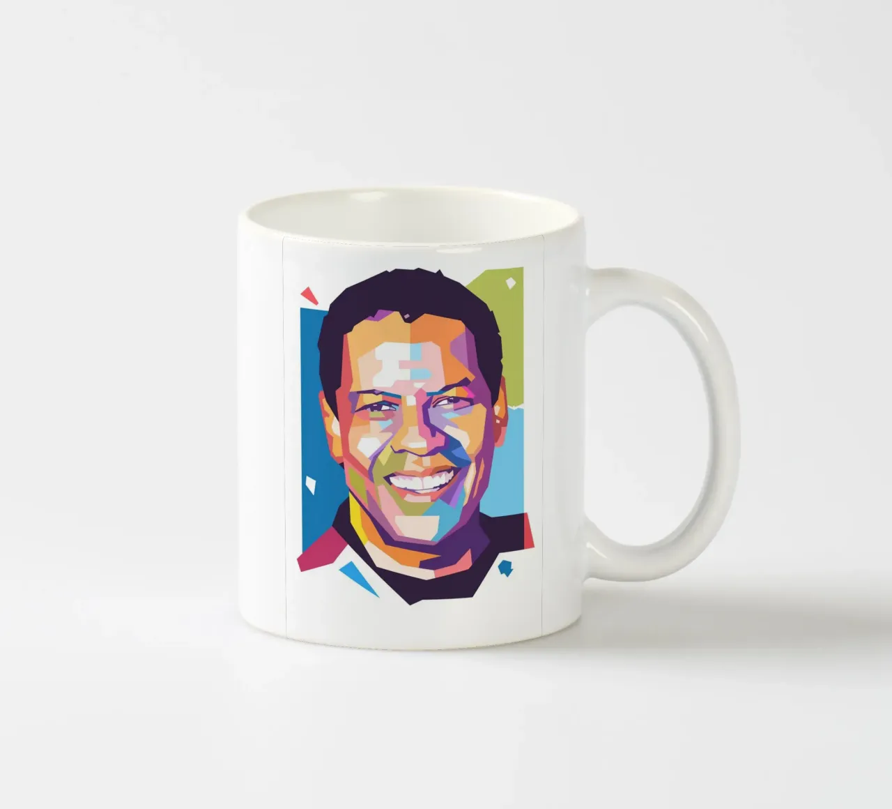 Ritratto pop art di Danzel Washington tazza in ceramica da Hantamrata