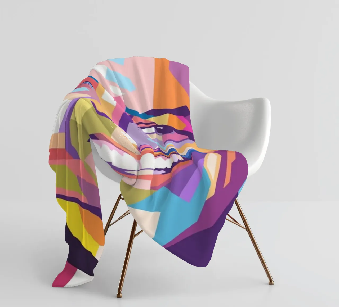 Ritratto pop art di Danzel Washington coperta in pile da Hantamrata