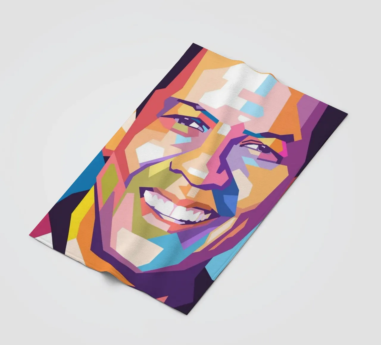 Ritratto pop art di Danzel Washington coperta in pile da Hantamrata