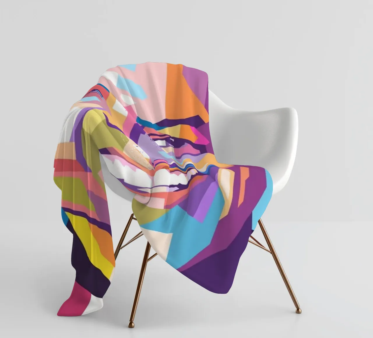 Ritratto pop art di Danzel Washington coperta in pile da Hantamrata