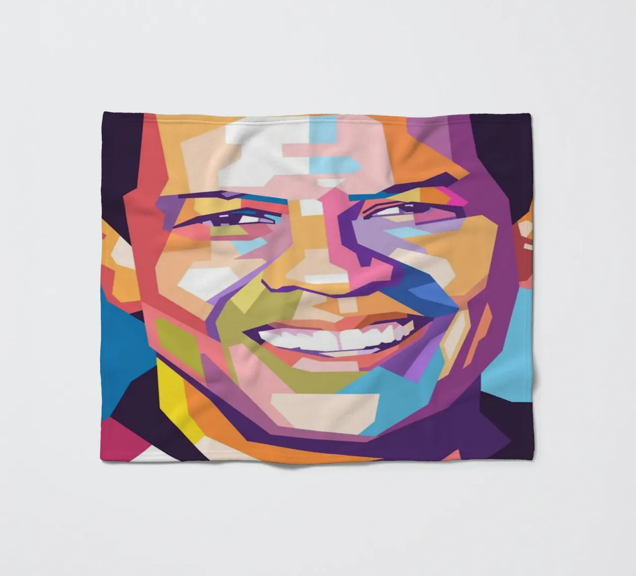 Ritratto pop art di Danzel Washington coperta in pile da Hantamrata