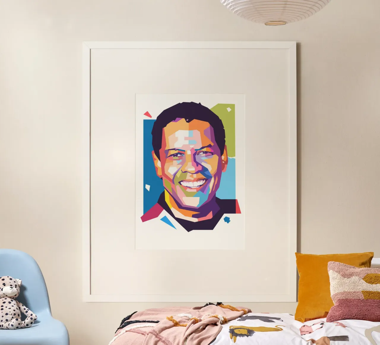 Danzel Washington Pop-Art-Porträt Poster von Hantamrata