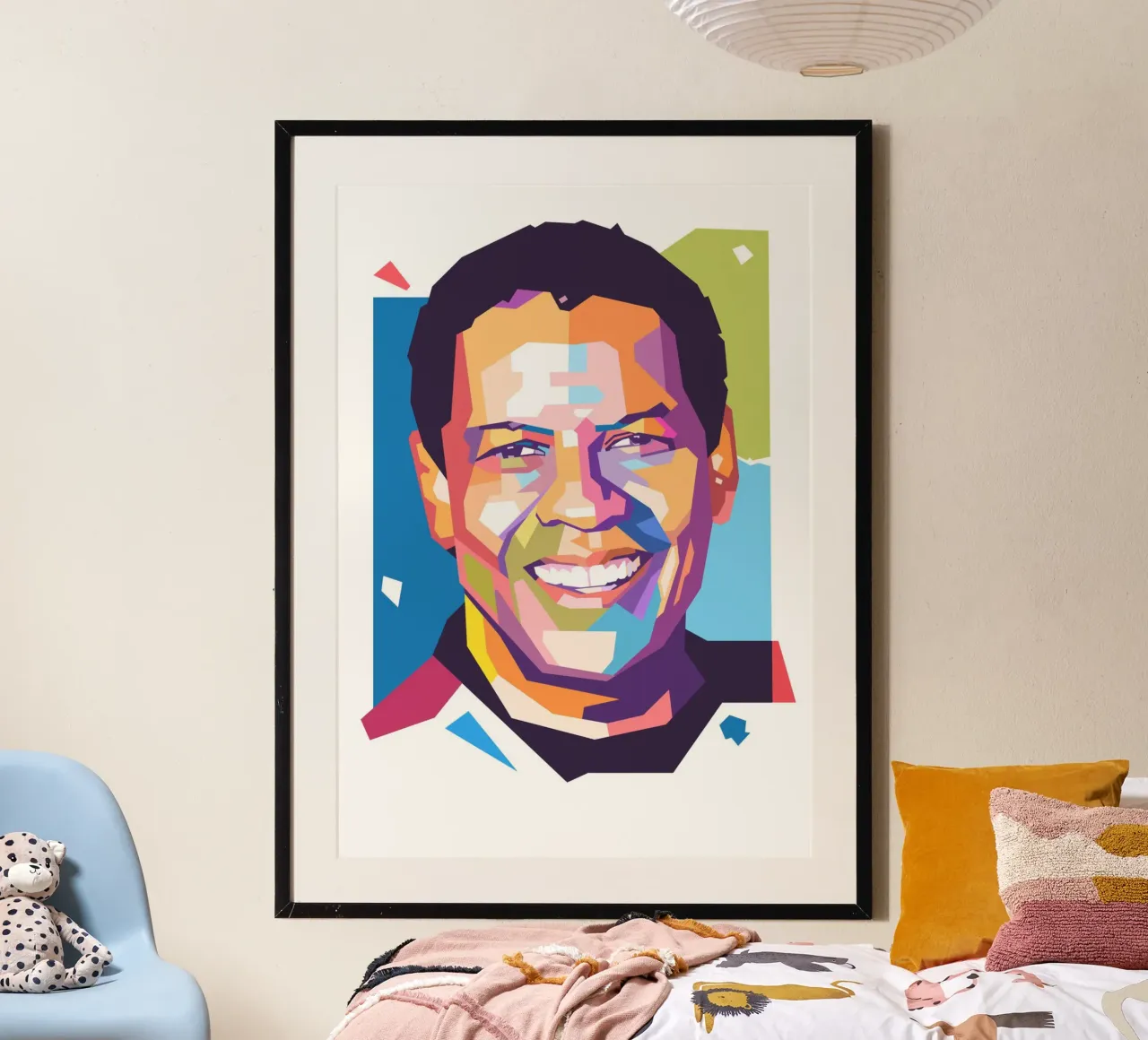 Danzel Washington Pop-Art-Porträt Poster von Hantamrata