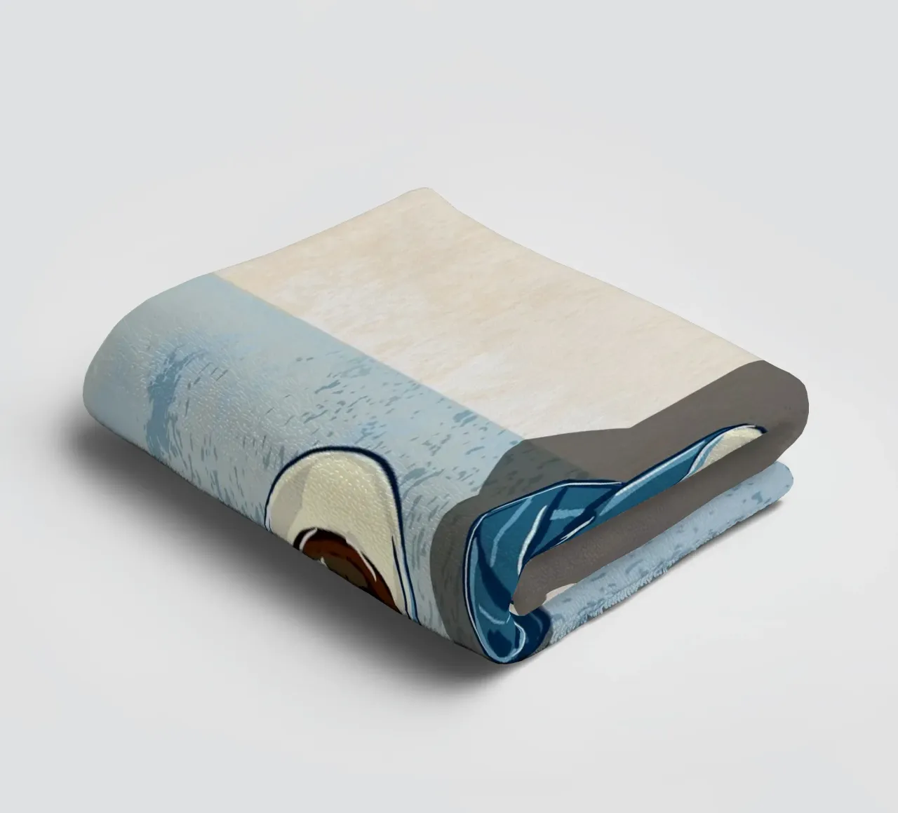 Morning Brew - Blue Coffee Cups & Moka Pot Illustration towel by EDMPROJECT