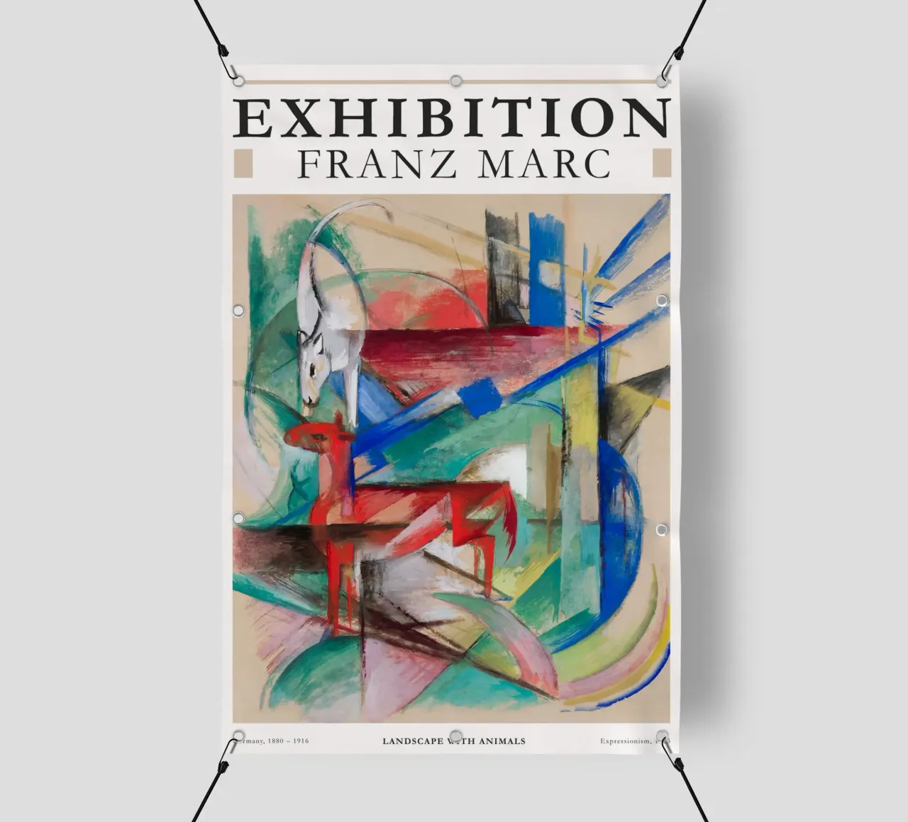 Franz Marc - Paesaggio con animali telo in pvc da Old Masters