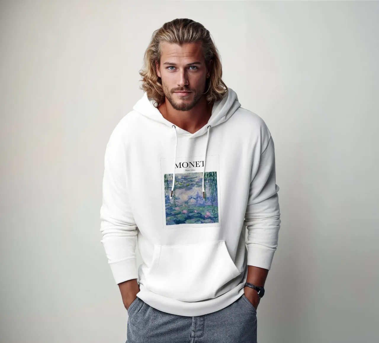 Ninfee - Monet felpa con cappuccio da Perdana shop
