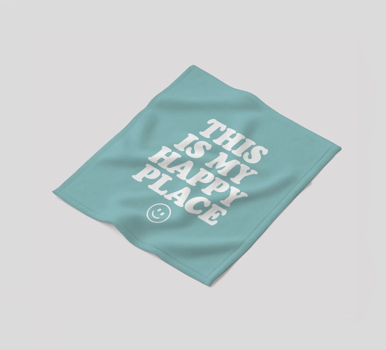 Questo è il mio posto felice Allegro positivo Smiley tipografia coperta in pile da THE MOTIVATED TYPE