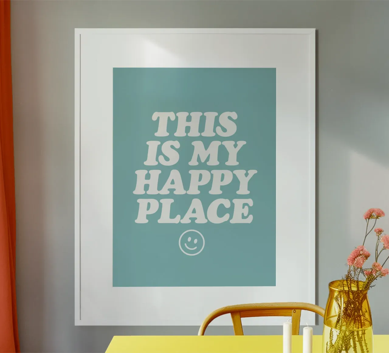 Questo è il mio posto felice Allegro positivo Smiley tipografia carta hahnemühle da THE MOTIVATED TYPE