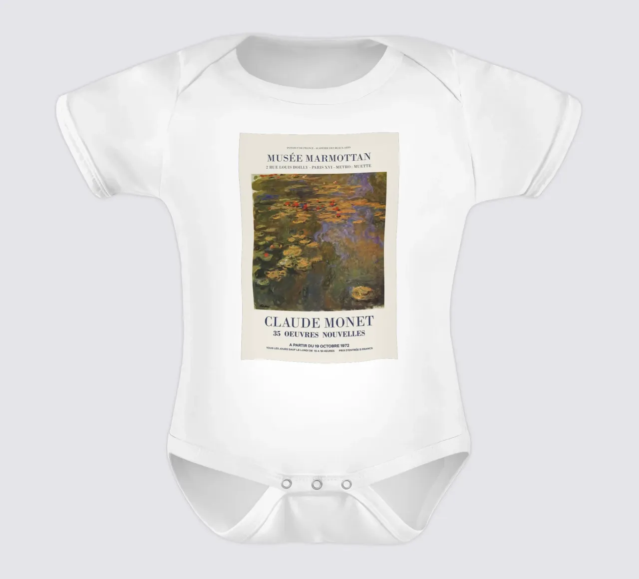 Claude Monet body neonato maniche corte da Perdana shop