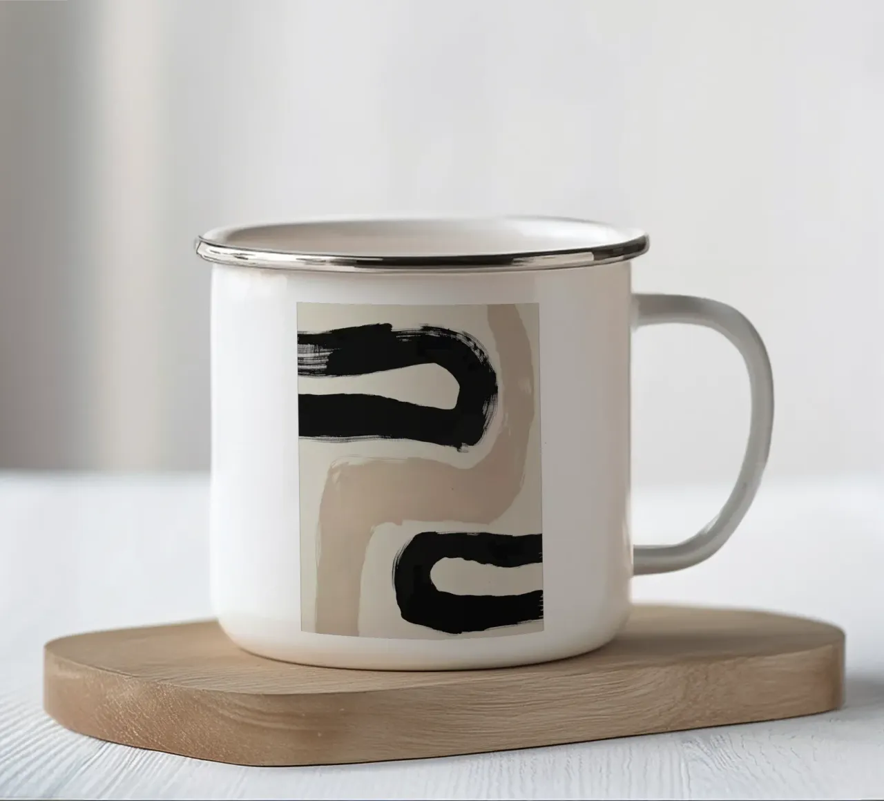 Arte astratta con pennellate audaci tazza in smalto da Melloi Art Print
