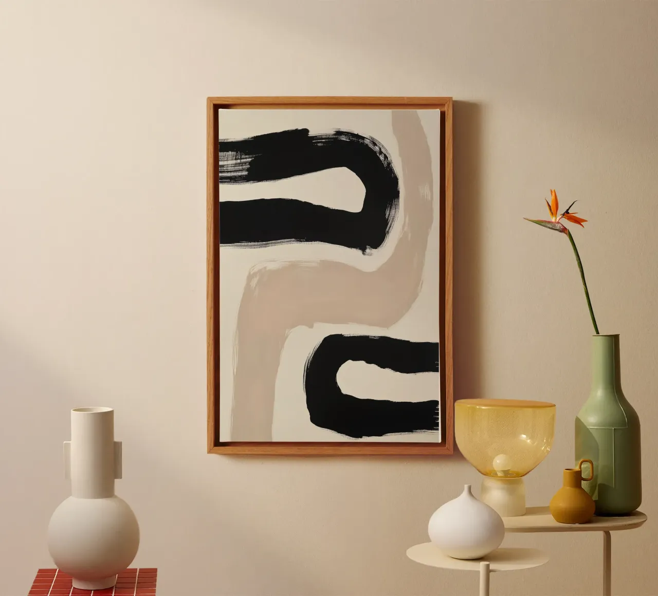 Abstract Art with Bold Brush Strokes canvas by Melloi Art Print