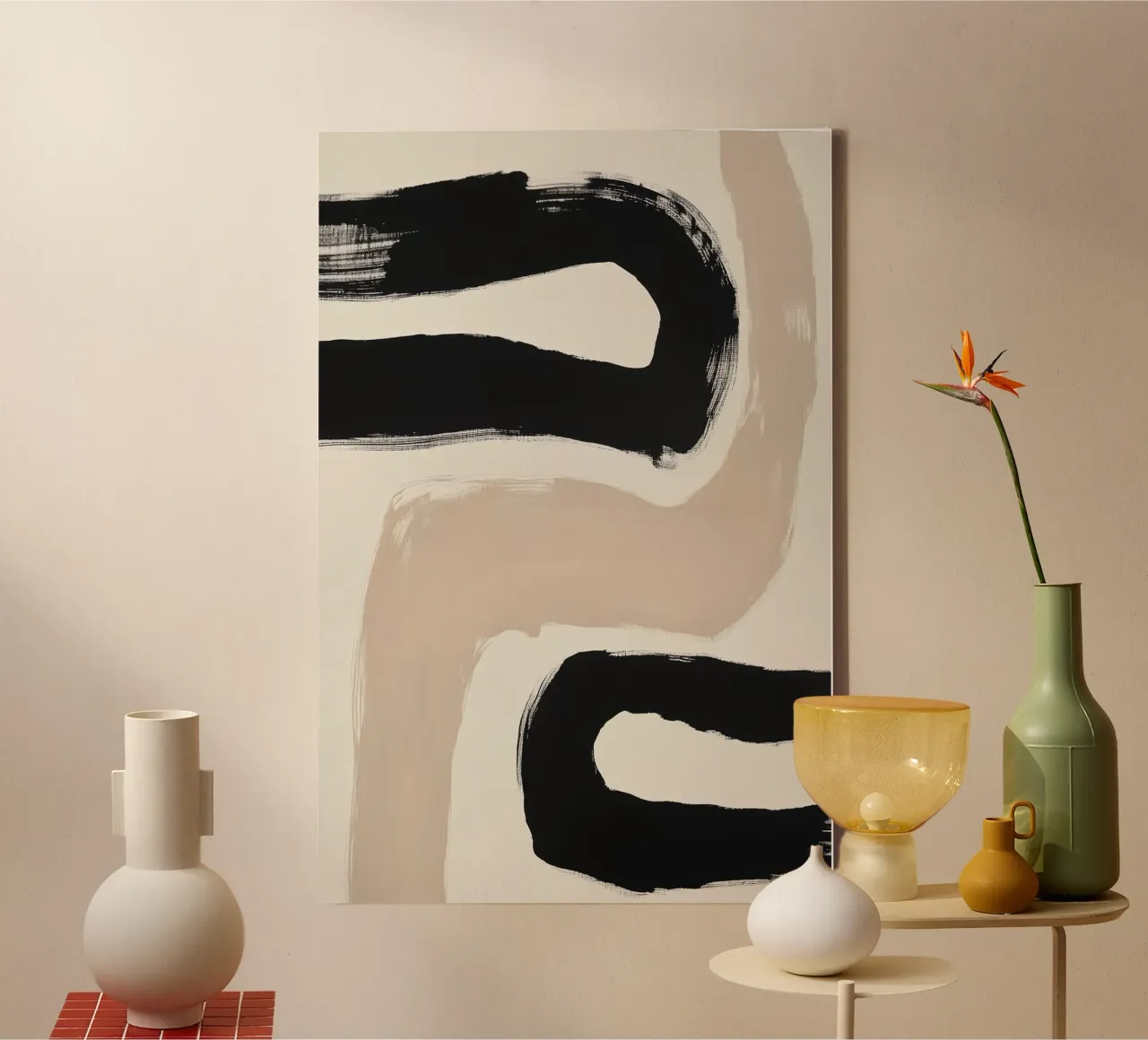 Abstract Art with Bold Brush Strokes canvas by Melloi Art Print