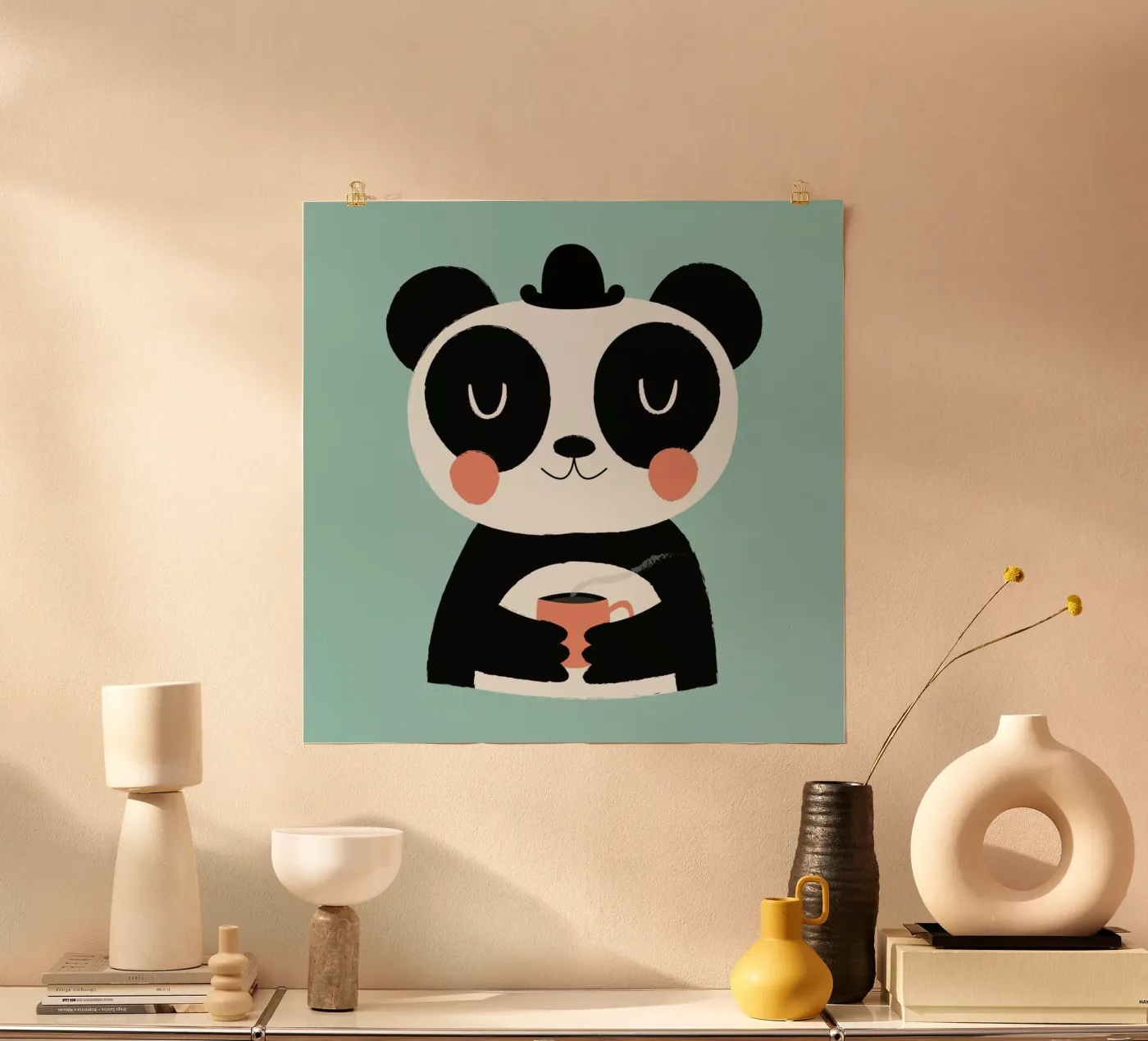 Panda Loves Coffee poster da Karin Bijlsma
