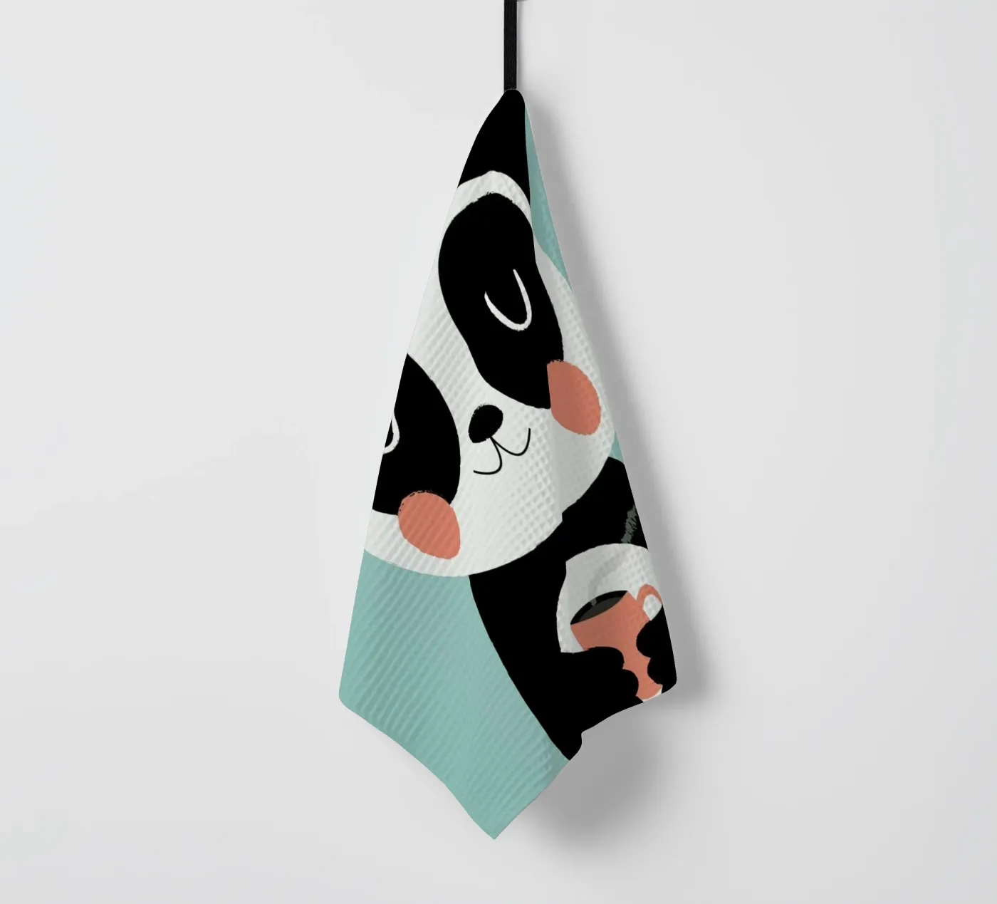 Panda Loves Coffee torchon de Karin Bijlsma
