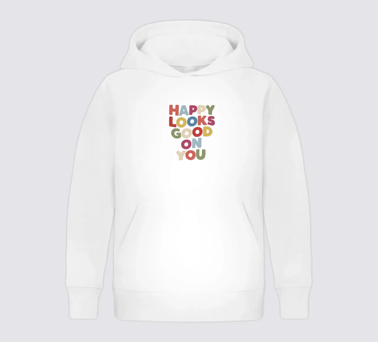 Happy Looks Good on You Vibranti scritte colorate e allegre felpa bambino con cappuccio da THE MOTIVATED TYPE