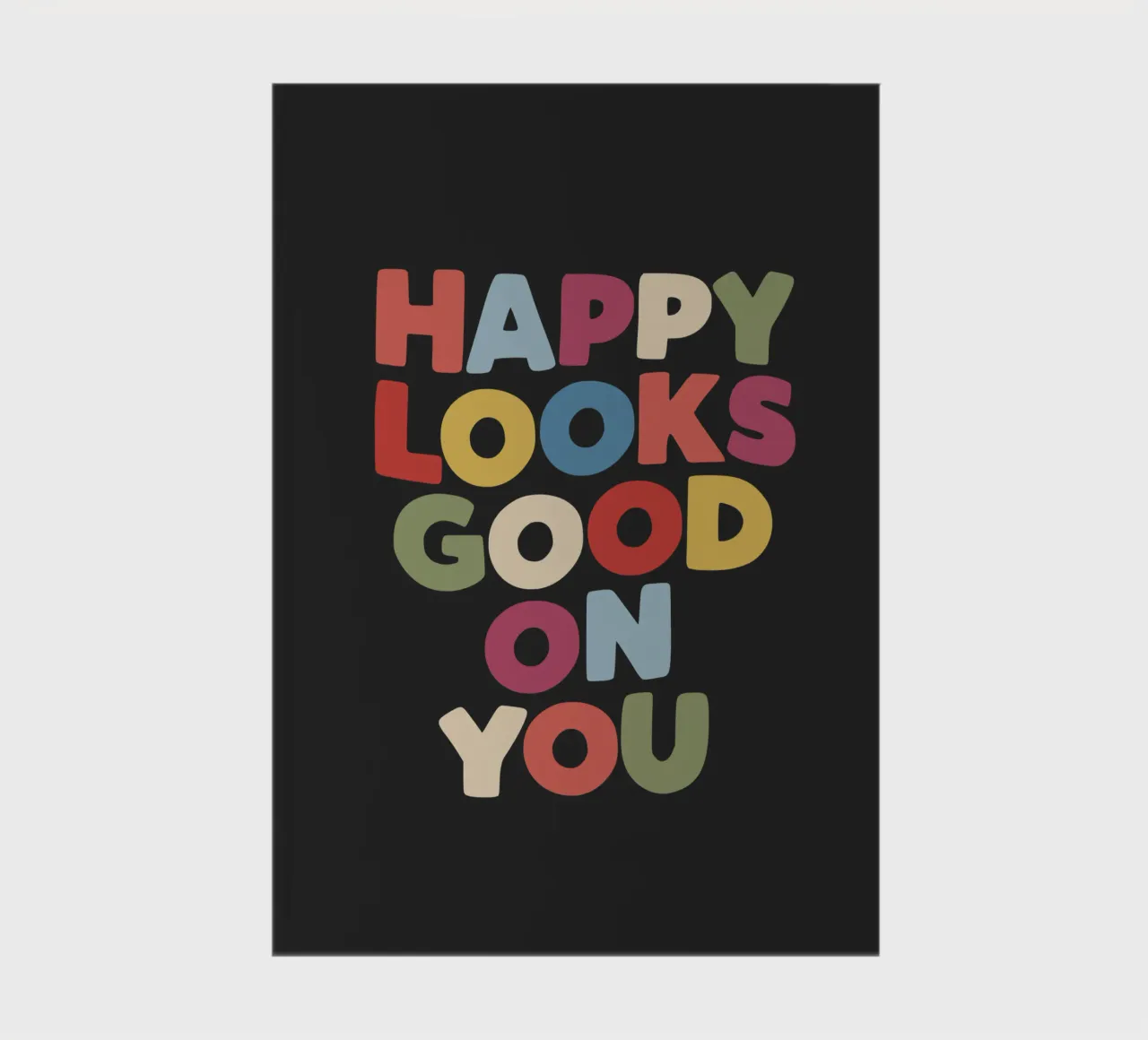Happy Looks Good on You Vibrant Colourful Cheerful Lettering notebook by THE MOTIVATED TYPE