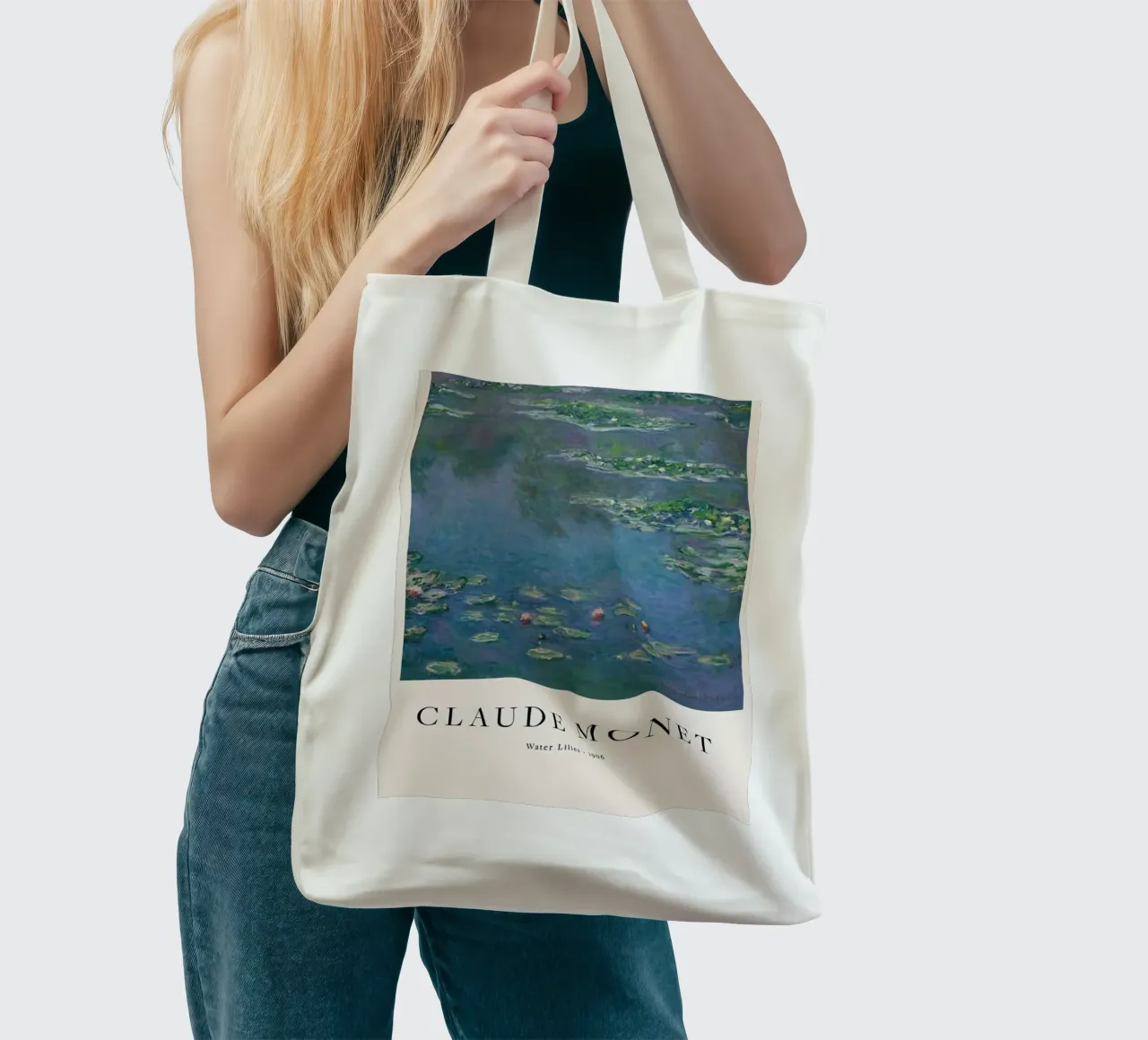Claude Monet - Ninfee borsa in juta da Perdana shop