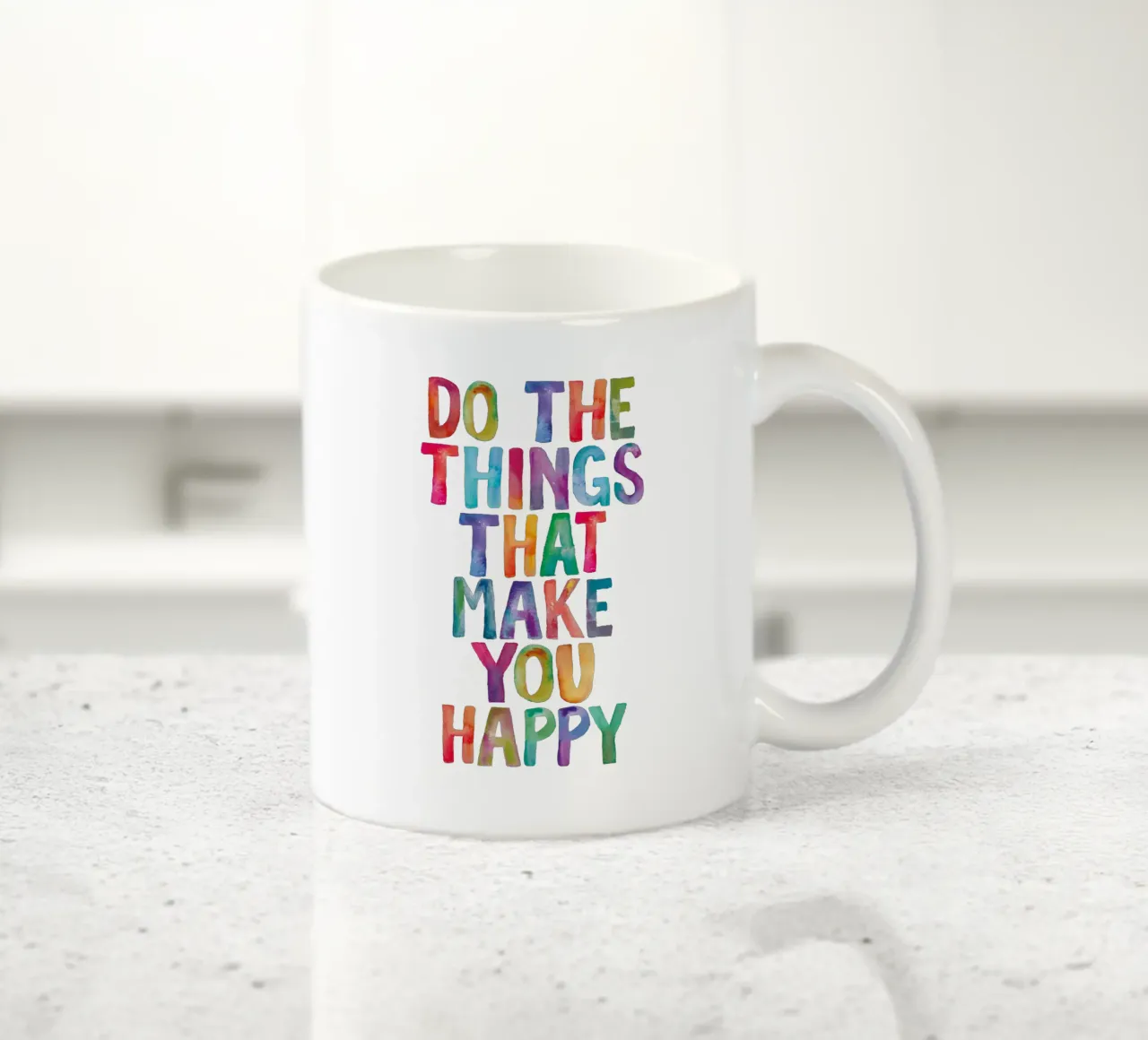 Fai le cose che ti rendono felice Tipo acquerello arcobaleno tazza in ceramica da THE MOTIVATED TYPE