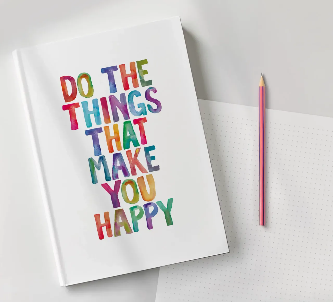 Fai le cose che ti rendono felice Tipo acquerello arcobaleno diario da THE MOTIVATED TYPE
