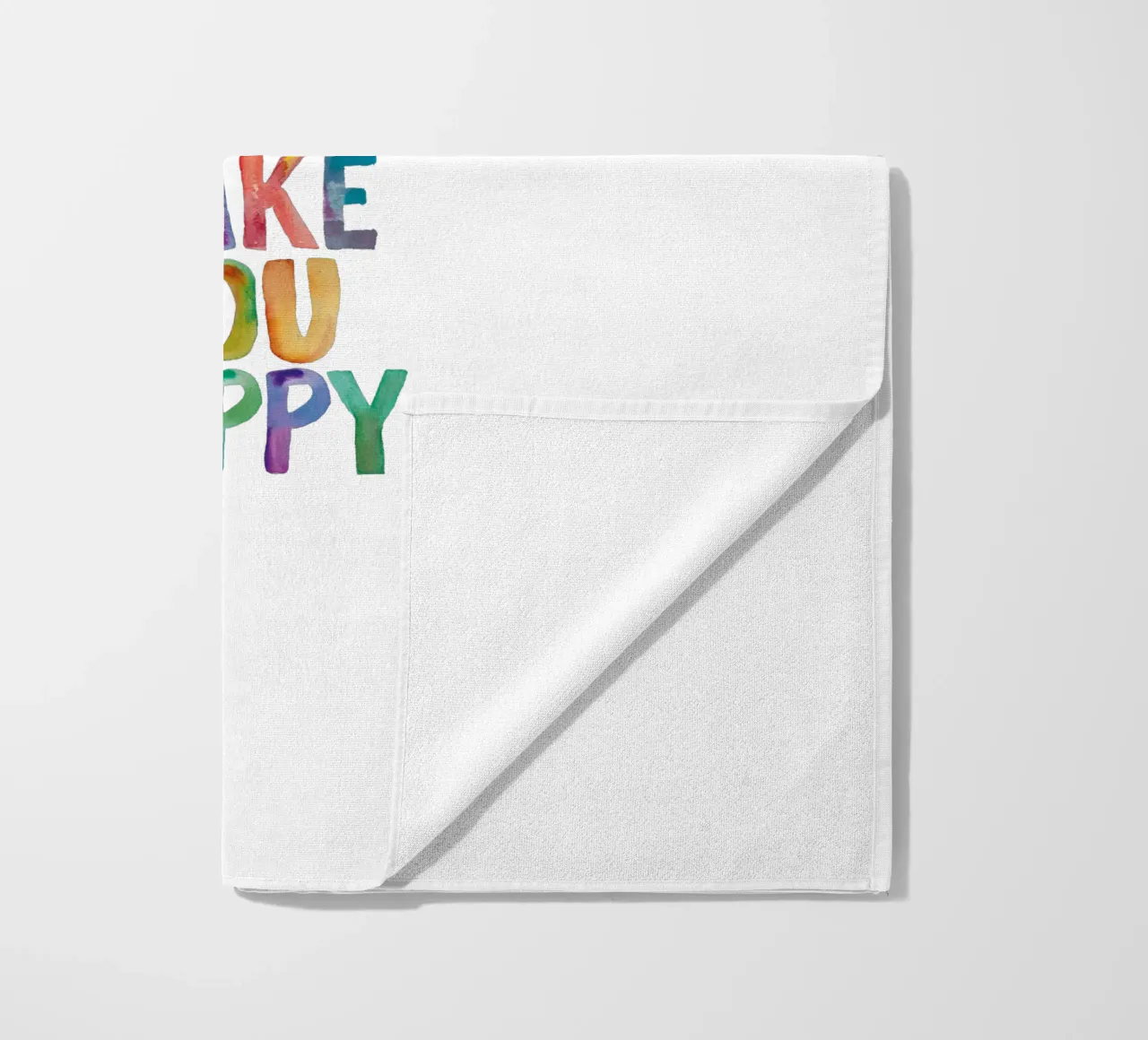 Fai le cose che ti rendono felice Tipo acquerello arcobaleno telo mare da THE MOTIVATED TYPE