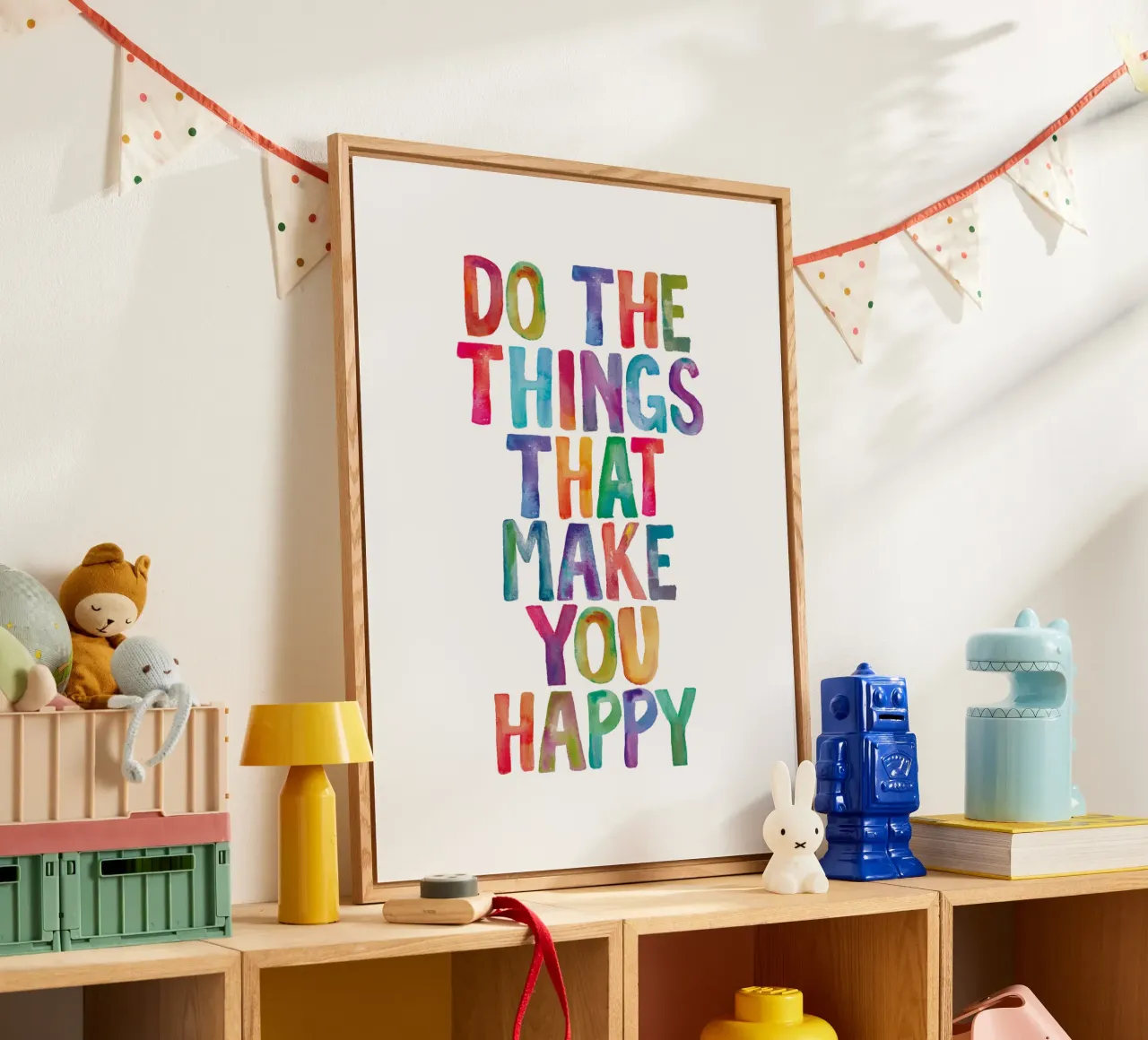 Fai le cose che ti rendono felice Tipo acquerello arcobaleno plexiglass da THE MOTIVATED TYPE